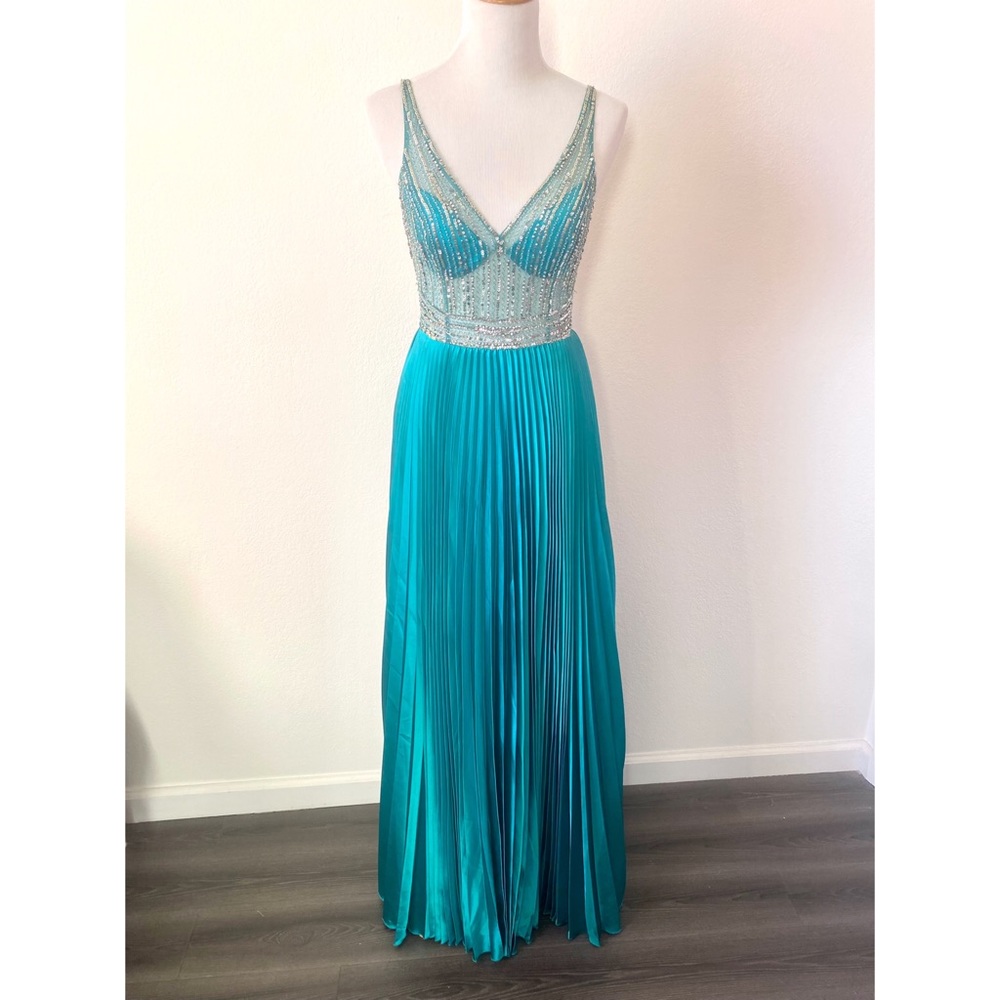Embellished Aquamarine Gown